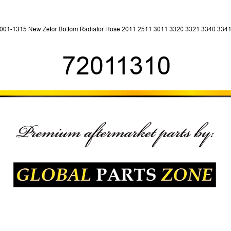 7001-1315 New Zetor Bottom Radiator Hose 2011 2511 3011 3320 3321 3340 3341 + 72011310