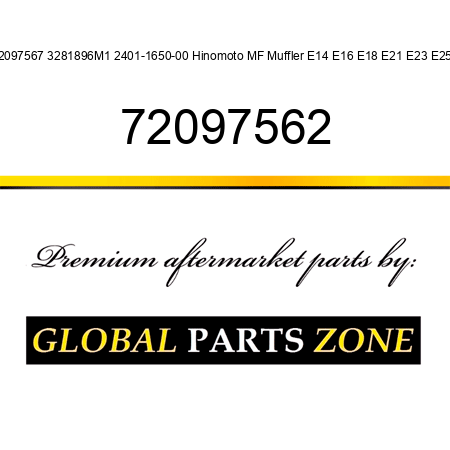 72097567 3281896M1 2401-1650-00 Hinomoto MF Muffler E14 E16 E18 E21 E23 E25 + 72097562