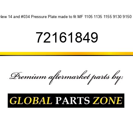 New 14" Pressure Plate made to fit MF 1105 1135 1155 9130 9150 + 72161849