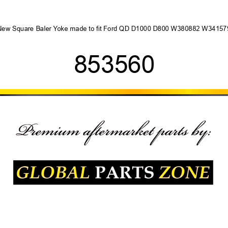 New Square Baler Yoke made to fit Ford QD D1000 D800 W380882 W341579 853560