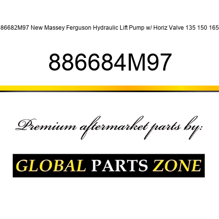 886682M97 New Massey Ferguson Hydraulic Lift Pump w/ Horiz Valve 135 150 165 + 886684M97