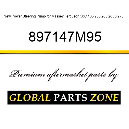 New Power Steering Pump for Massey Ferguson 50C 165 255 265 265S 275 + 897147M95