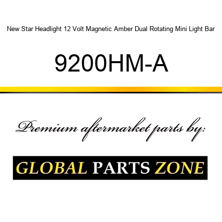 New Star Headlight 12 Volt Magnetic Amber Dual Rotating Mini Light Bar 9200HM-A