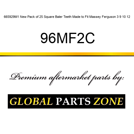665929M1 New Pack of 25 Square Baler Teeth Made to Fit Massey Ferguson 3 9 10 12 96MF2C