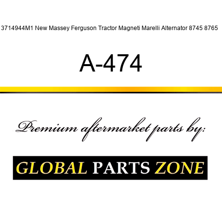 3714944M1 New Massey Ferguson Tractor Magneti Marelli Alternator 8745 8765 + A-474