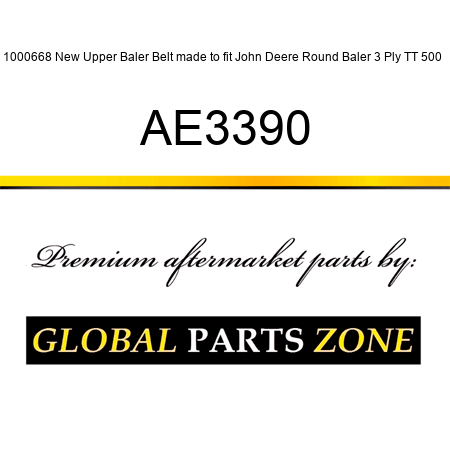 1000668 New Upper Baler Belt made to fit John Deere Round Baler 3 Ply TT 500 + AE3390