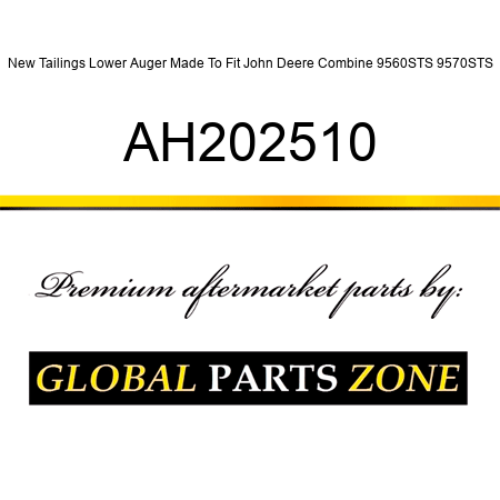 New Tailings Lower Auger Made To Fit John Deere Combine 9560STS 9570STS AH202510