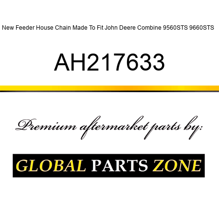 New Feeder House Chain Made To Fit John Deere Combine 9560STS 9660STS + AH217633