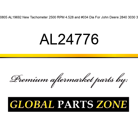 AL30805 AL19692 New Tachometer 2500 RPM 4.528" Dia For John Deere 2840 3030 3130 AL24776