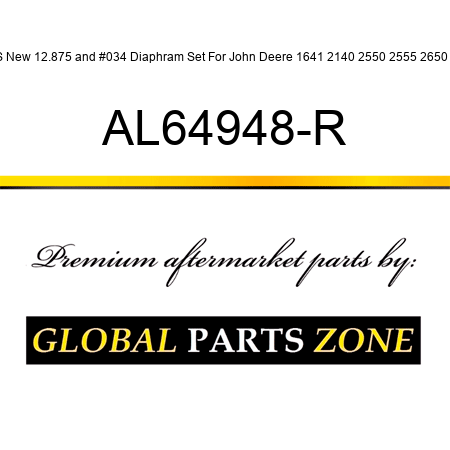 S New 12.875" Diaphram Set For John Deere 1641 2140 2550 2555 2650 + AL64948-R