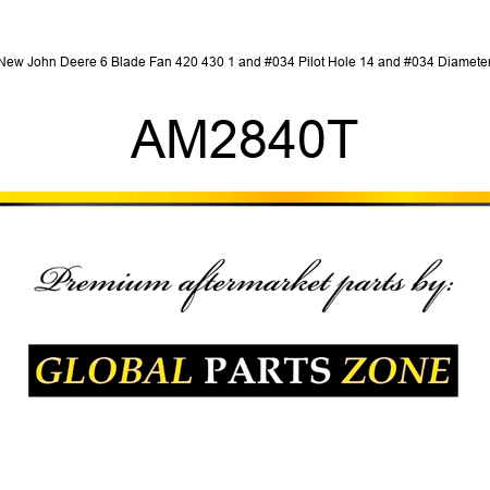 New John Deere 6 Blade Fan 420 430 1" Pilot Hole 14" Diameter AM2840T