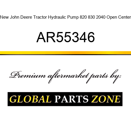 New John Deere Tractor Hydraulic Pump 820 830 2040 Open Center AR55346