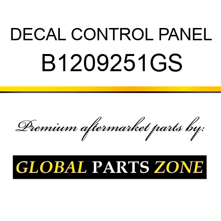 DECAL CONTROL PANEL B1209251GS