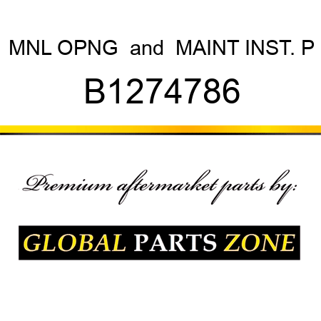 MNL OPNG & MAINT INST. P B1274786