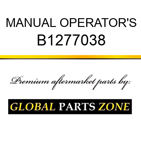 MANUAL OPERATOR'S B1277038