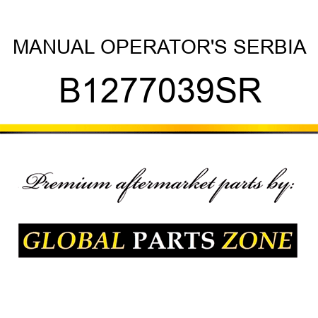 MANUAL OPERATOR'S SERBIA B1277039SR