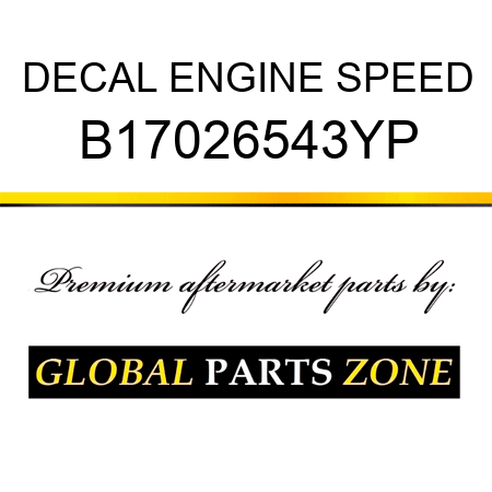 DECAL ENGINE SPEED B17026543YP