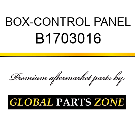 BOX-CONTROL PANEL B1703016