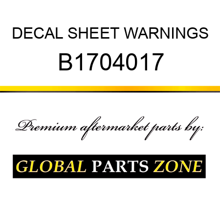 DECAL SHEET WARNINGS B1704017