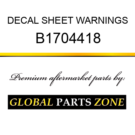 DECAL SHEET WARNINGS B1704418