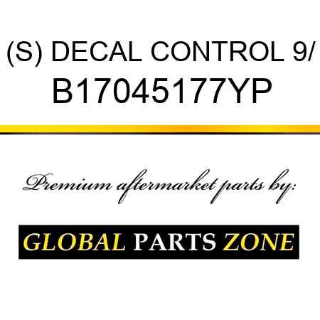 (S) DECAL CONTROL 9/ B17045177YP