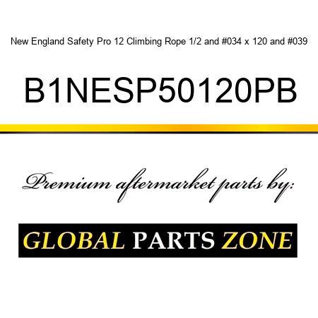 New England Safety Pro 12 Climbing Rope 1/2" x 120' B1NESP50120PB