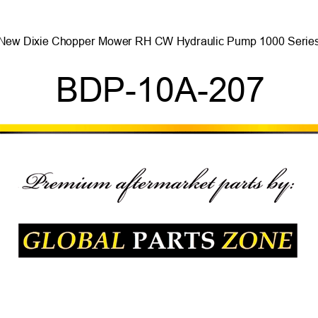 New Dixie Chopper Mower RH CW Hydraulic Pump 1000 Series BDP-10A-207