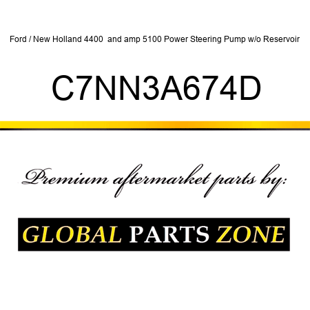Ford / New Holland 4400 & 5100 Power Steering Pump w/o Reservoir C7NN3A674D
