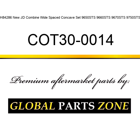 BH84286 New JD Combine Wide Spaced Concave Set 9650STS 9660STS 9670STS 9750STS + COT30-0014
