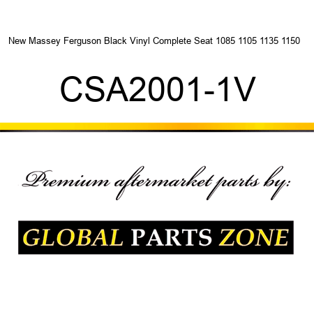 New Massey Ferguson Black Vinyl Complete Seat 1085 1105 1135 1150 + CSA2001-1V