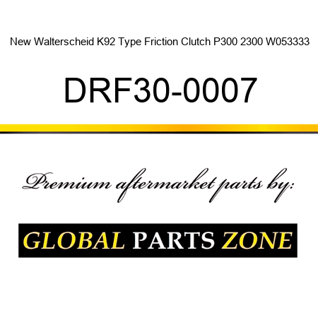 New Walterscheid K92 Type Friction Clutch P300 2300 W053333 DRF30-0007