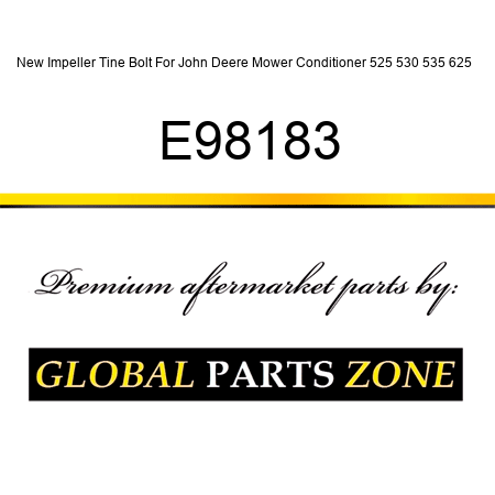 New Impeller Tine Bolt For John Deere Mower Conditioner 525 530 535 625 + E98183