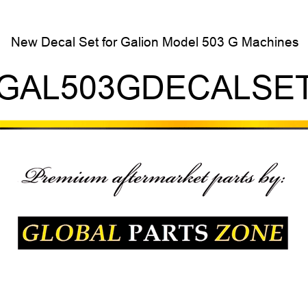 New Decal Set for Galion Model 503 G Machines GAL503GDECALSET