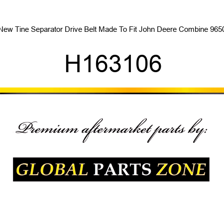 New Tine Separator Drive Belt Made To Fit John Deere Combine 9650 H163106