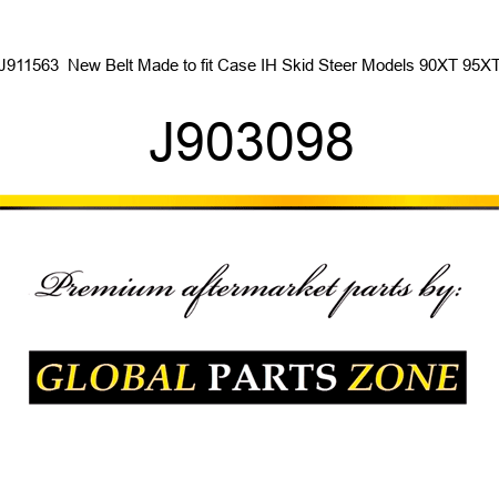 J911563  New Belt Made to fit Case IH Skid Steer Models 90XT 95XT J903098