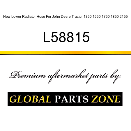 New Lower Radiator Hose For John Deere Tractor 1350 1550 1750 1850 2155 L58815