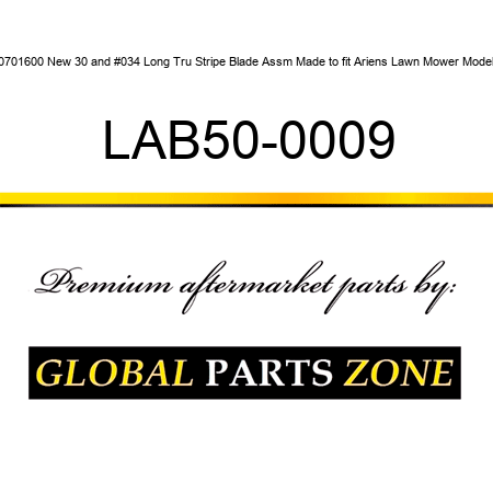50701600 New 30" Long Tru Stripe Blade Assm Made to fit Ariens Lawn Mower Models LAB50-0009
