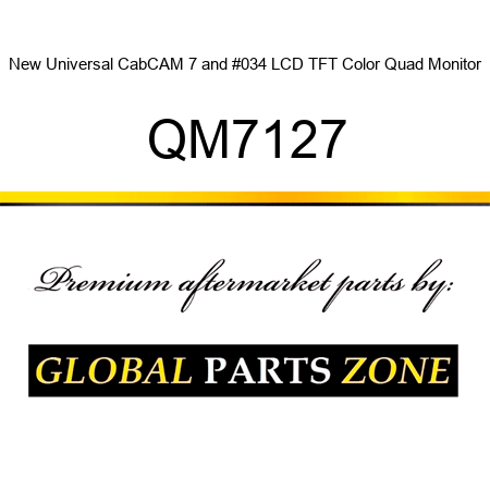 New Universal CabCAM 7" LCD TFT Color Quad Monitor QM7127