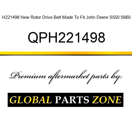 H221498 New Rotor Drive Belt Made To Fit John Deere S550 S660 QPH221498