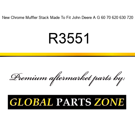 New Chrome Muffler Stack Made To Fit John Deere A G 60 70 620 630 720 R3551