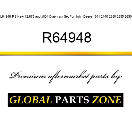 AL64948-RS New 12.875" Diaphram Set For John Deere 1641 2140 2550 2555 2650 + R64948