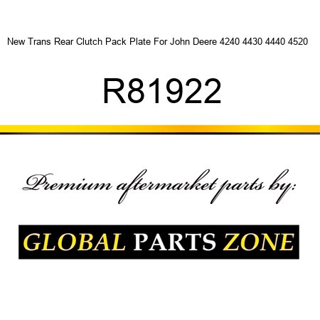 New Trans Rear Clutch Pack Plate For John Deere 4240 4430 4440 4520 + R81922
