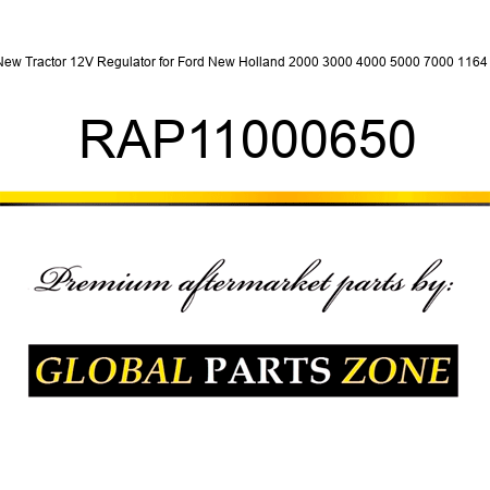 New Tractor 12V Regulator for Ford New Holland 2000 3000 4000 5000 7000 1164 + RAP11000650