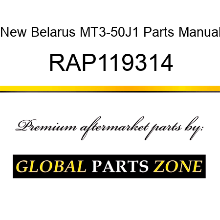 New Belarus MT3-50J1 Parts Manual RAP119314