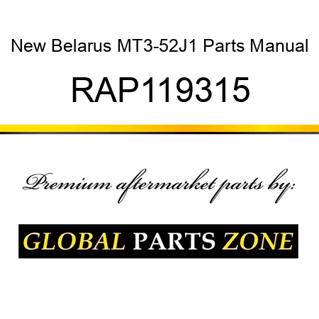 New Belarus MT3-52J1 Parts Manual RAP119315