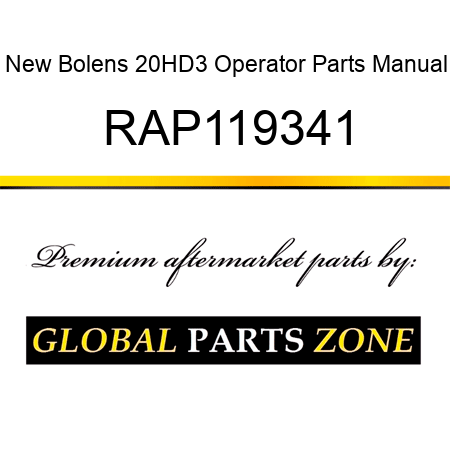 New Bolens 20HD3 Operator+Parts Manual RAP119341
