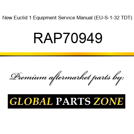 New Euclid 1 Equipment Service Manual (EU-S-1-32 TDT) RAP70949