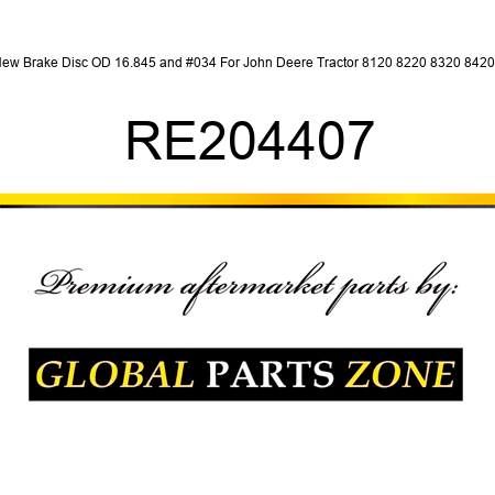 New Brake Disc OD 16.845" For John Deere Tractor 8120 8220 8320 8420 + RE204407