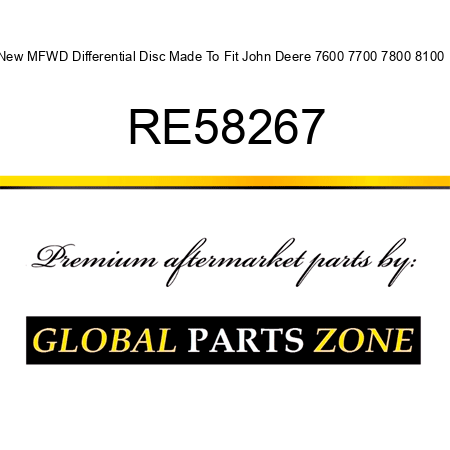 New MFWD Differential Disc Made To Fit John Deere 7600 7700 7800 8100 + RE58267