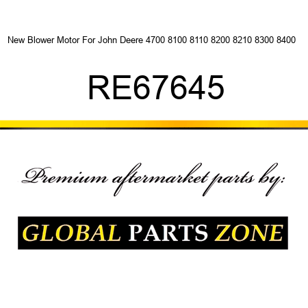 New Blower Motor For John Deere 4700 8100 8110 8200 8210 8300 8400 + RE67645